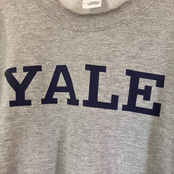 Gildan Mens Vintage Y2K Yale Heavy Blend Pullover Sweatshirt Large Gray SP EXC - Picture 3 of 10